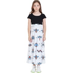 Insects-icons-square-seamless-pattern Kids  Flared Maxi Skirt by Salman4z