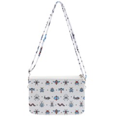 Insects-icons-square-seamless-pattern Double Gusset Crossbody Bag by Salman4z