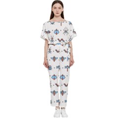 Insects-icons-square-seamless-pattern Batwing Lightweight Chiffon Jumpsuit by Salman4z