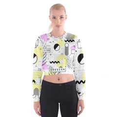 Graphic-design-geometric-background Cropped Sweatshirt