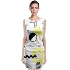 Graphic-design-geometric-background Sleeveless Velvet Midi Dress