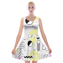 Graphic-design-geometric-background Velvet Skater Dress