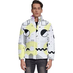 Graphic-design-geometric-background Men s Puffer Bubble Jacket Coat by Salman4z