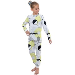 Graphic-design-geometric-background Kids  Long Sleeve Set 