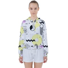 Graphic-design-geometric-background Women s Tie Up Sweat