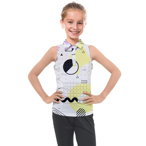 Graphic-design-geometric-background Kids  Sleeveless Polo Tee by Salman4z