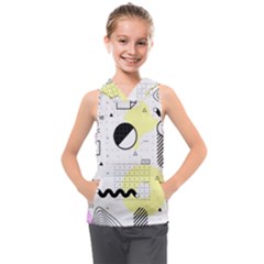 Graphic-design-geometric-background Kids  Sleeveless Hoodie by Salman4z