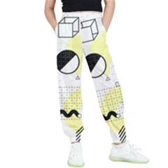 Graphic-design-geometric-background Kids  Elastic Waist Pants by Salman4z