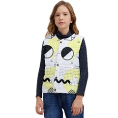 Graphic-design-geometric-background Kid s Short Button Up Puffer Vest	