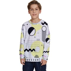 Graphic-design-geometric-background Kids  Long Sleeve Jersey