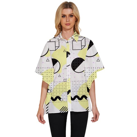 Graphic-design-geometric-background Women s Batwing Button Up Shirt by Salman4z