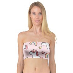 Cute-unicorn-rainbow-seamless-pattern-background Bandeau Top by Salman4z