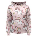 Cute-unicorn-rainbow-seamless-pattern-background Women s Pullover Hoodie View1