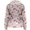 Cute-unicorn-rainbow-seamless-pattern-background Women s Pullover Hoodie View2