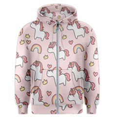 Cute-unicorn-rainbow-seamless-pattern-background Men s Zipper Hoodie by Salman4z