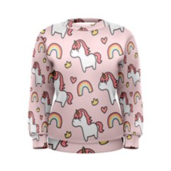 Cute-unicorn-rainbow-seamless-pattern-background Women s Sweatshirt