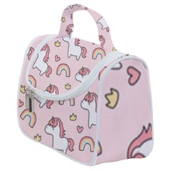 Cute-unicorn-rainbow-seamless-pattern-background Satchel Handbag by Salman4z