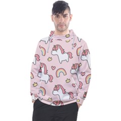 Cute-unicorn-rainbow-seamless-pattern-background Men s Pullover Hoodie