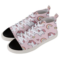 Cute-unicorn-rainbow-seamless-pattern-background Men s Mid-top Canvas Sneakers by Salman4z