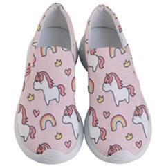 Cute-unicorn-rainbow-seamless-pattern-background Women s Lightweight Slip Ons by Salman4z