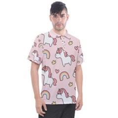 Cute-unicorn-rainbow-seamless-pattern-background Men s Polo Tee by Salman4z