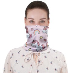 Cute-unicorn-rainbow-seamless-pattern-background Face Covering Bandana (adult) by Salman4z