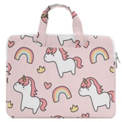 Cute-unicorn-rainbow-seamless-pattern-background Macbook Pro 13  Double Pocket Laptop Bag by Salman4z