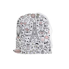 Big-collection-with-hand-drawn-objects-valentines-day Drawstring Pouch (large) by Salman4z