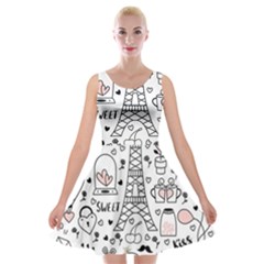 Big-collection-with-hand-drawn-objects-valentines-day Velvet Skater Dress