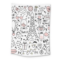 Big-collection-with-hand-drawn-objects-valentines-day Medium Tapestry