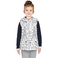 Big-collection-with-hand-drawn-objects-valentines-day Kids  Hooded Puffer Vest