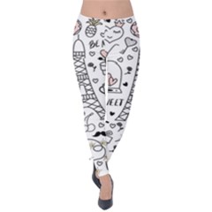 Big-collection-with-hand-drawn-objects-valentines-day Velvet Leggings