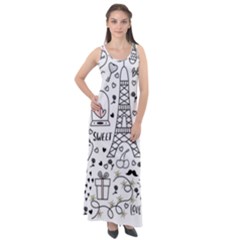 Big-collection-with-hand-drawn-objects-valentines-day Sleeveless Velour Maxi Dress by Salman4z