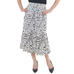 Big-collection-with-hand-drawn-objects-valentines-day Midi Mermaid Skirt by Salman4z