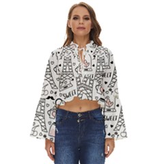 Big-collection-with-hand-drawn-objects-valentines-day Boho Long Bell Sleeve Top