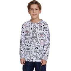 Big-collection-with-hand-drawn-objects-valentines-day Kids  Long Sleeve Jersey