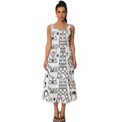 Big-collection-with-hand-drawn-objects-valentines-day Square Neckline Tiered Midi Dress by Salman4z