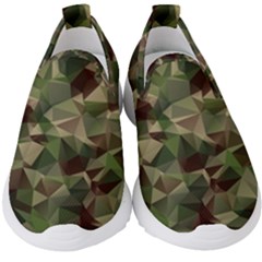 Abstract-vector-military-camouflage-background Kids  Slip On Sneakers by Salman4z