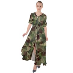 Abstract-vector-military-camouflage-background Waist Tie Boho Maxi Dress by Salman4z