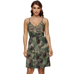 Abstract-vector-military-camouflage-background V-neck Pocket Summer Dress  by Salman4z