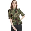 Abstract-vector-military-camouflage-background Frill Neck Blouse View1