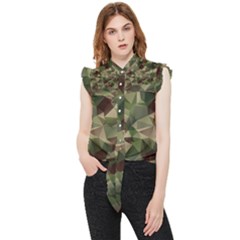 Abstract-vector-military-camouflage-background Frill Detail Shirt by Salman4z