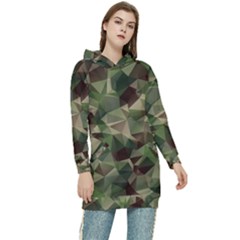 Abstract-vector-military-camouflage-background Women s Long Oversized Pullover Hoodie