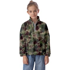 Abstract-vector-military-camouflage-background Kids  Half Zip Hoodie