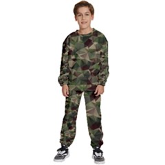 Abstract-vector-military-camouflage-background Kids  Sweatshirt Set