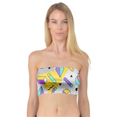 Tridimensional-pastel-shapes-background-memphis-style Bandeau Top by Salman4z