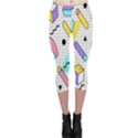 Tridimensional-pastel-shapes-background-memphis-style Capri Leggings  View1