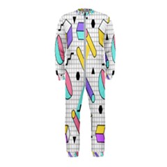 Tridimensional-pastel-shapes-background-memphis-style Onepiece Jumpsuit (kids)