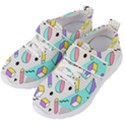 Tridimensional-pastel-shapes-background-memphis-style Kids  Velcro Strap Shoes View2