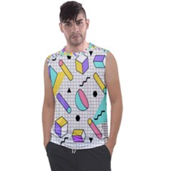 Tridimensional-pastel-shapes-background-memphis-style Men s Regular Tank Top by Salman4z